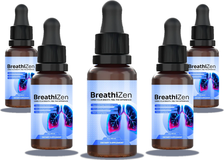 Six bottles of BreathiZen daily lung wellness spray